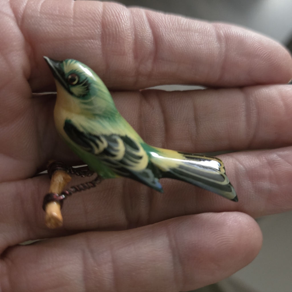 Takahashi Warbler Bird Pin Mint Vtg